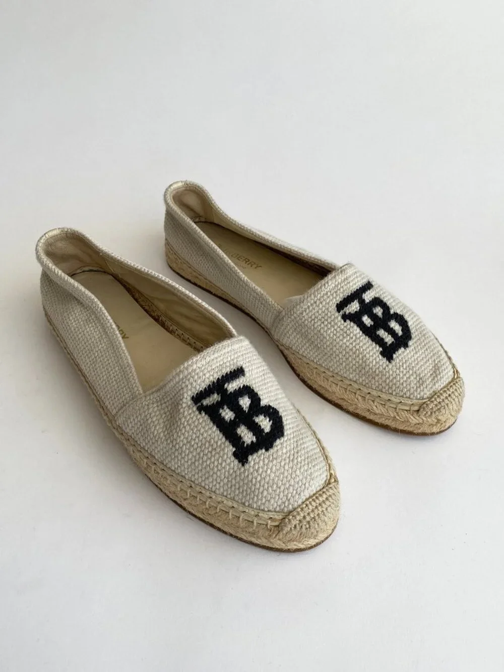 Burberry Tabitha Woven Espadrilles - Size 38.5